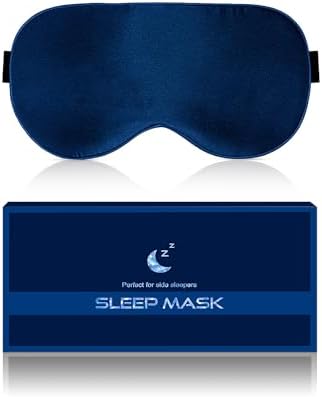 Aosun Silk Sleep Mask for Side Sleepers, 22 Momme, 100% Pure Natural Organic Mulberry Silk Eye Mask, Blackout Sleeping Mask with Adjustable Headband for Men, Women, Children