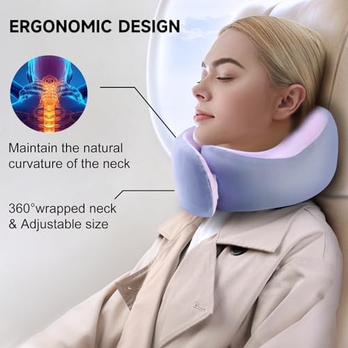 Gemice Aeroplane Neck Pillow, Travel Pillow, with Velcro Travel Pillow, Memory Foam, Neck Squirrel Adults, Aeroplane Gadgets, with Fabric Layer for Easy Disassembly and Cleaning - Image 3