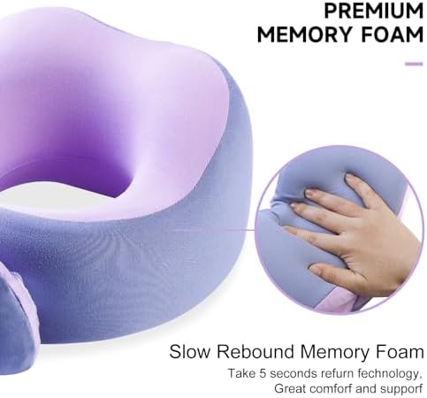 Gemice Aeroplane Neck Pillow, Travel Pillow, with Velcro Travel Pillow, Memory Foam, Neck Squirrel Adults, Aeroplane Gadgets, with Fabric Layer for Easy Disassembly and Cleaning - Image 4