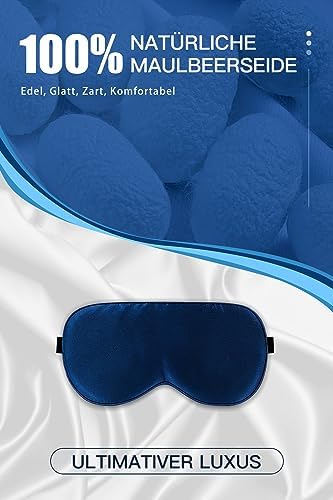 Aosun Silk Sleep Mask for Side Sleepers, 22 Momme, 100% Pure Natural Organic Mulberry Silk Eye Mask, Blackout Sleeping Mask with Adjustable Headband for Men, Women, Children - Image 2