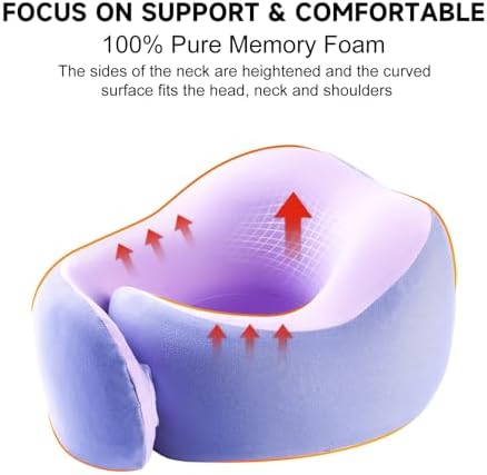 Gemice Aeroplane Neck Pillow, Travel Pillow, with Velcro Travel Pillow, Memory Foam, Neck Squirrel Adults, Aeroplane Gadgets, with Fabric Layer for Easy Disassembly and Cleaning - Image 2