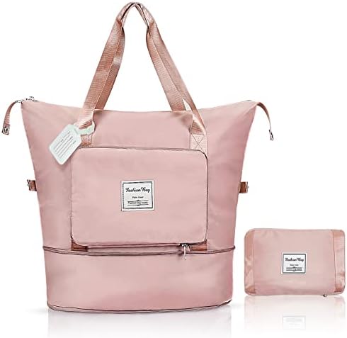 flintronic Large Travel Bag, Foldable Sports Bag, Overnight Weekend Hand Luggage for Women, Waterproof Handbag for Sports & Travel