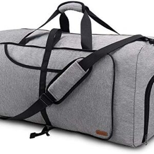 Vogshow Travel Bag Large Foldable Weekender Overnight Bag Duffle Bag Waterproof Sports Bag with Shoe Compartment for Men and Women, gray, 100L