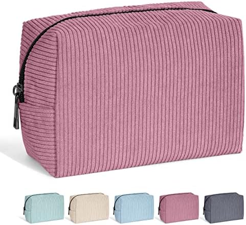 Small Cosmetic Bag for Purse MAANGE Travel Cosmetic Bag Makeup Pouch Cord Versatile Makeup Bag Zipper Pouch for Women, pink, Small Cosmetic Bag