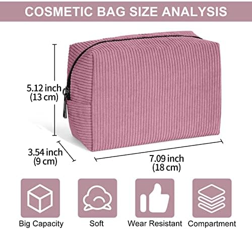 Small Cosmetic Bag for Purse MAANGE Travel Cosmetic Bag Makeup Pouch Cord Versatile Makeup Bag Zipper Pouch for Women, pink, Small Cosmetic Bag - Image 2