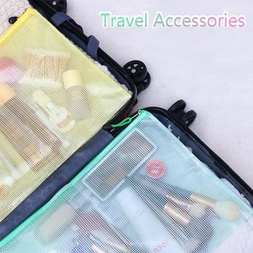 Pack of 12 A6 Document Bags, Zip Document Bags, Transparent Waterproof Mesh Bag, PVC Zip Bag for School Office Supplies, Cosmetics, Travel Accessories (Colour) - Image 4