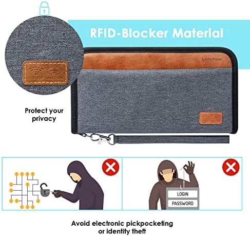 Looxmeer Hanging Toiletry Bag for Women Men Girls and Children, Large Cosmetic Bag with 8 Litre Storage Space, Premium Wash Bag Wash Bag Ausweistasche Grey - Image 6