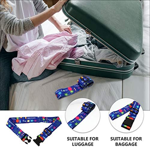 Amosfun Luggage Strap Suitcase Pineapple Pattern Travel Accessories Luggage Strap Suitcase Travel Buckle Belt Non-Slip Packing Belt for Travel - Image 6