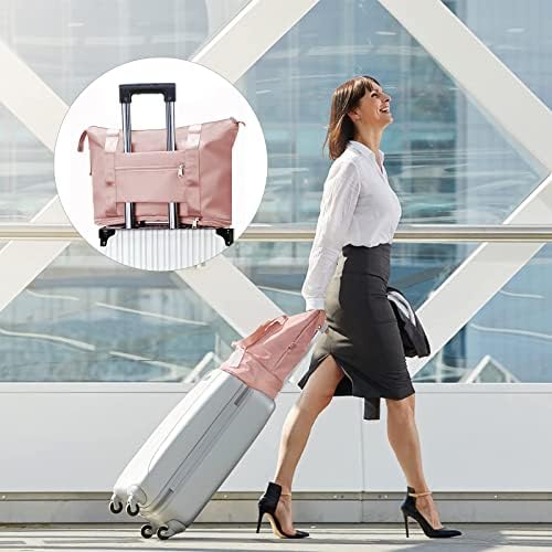 flintronic Large Travel Bag, Foldable Sports Bag, Overnight Weekend Hand Luggage for Women, Waterproof Handbag for Sports & Travel - Image 8