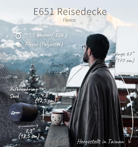 Litume Ultralight Travel Blanket and Breathable, 170 x 122 cm Soft Plane Blanket for Travellers, Foldable Camping Blanket with Pack Sack for Travel, Train, Plane, Car, Camp - Image 2