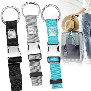Funmo Luggage Straps, Pack of 3 Luggage Straps Jacket Grippers, Adjustable Bag Hook Straps, Bungees Travel Accessories, Carry Your Extra Bags Hands-Free